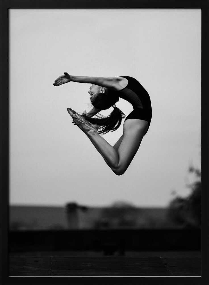 Graceful Ballet Leap Art Print UK — Portrait Dark Wall Art — Living Room — Wall It All Prints