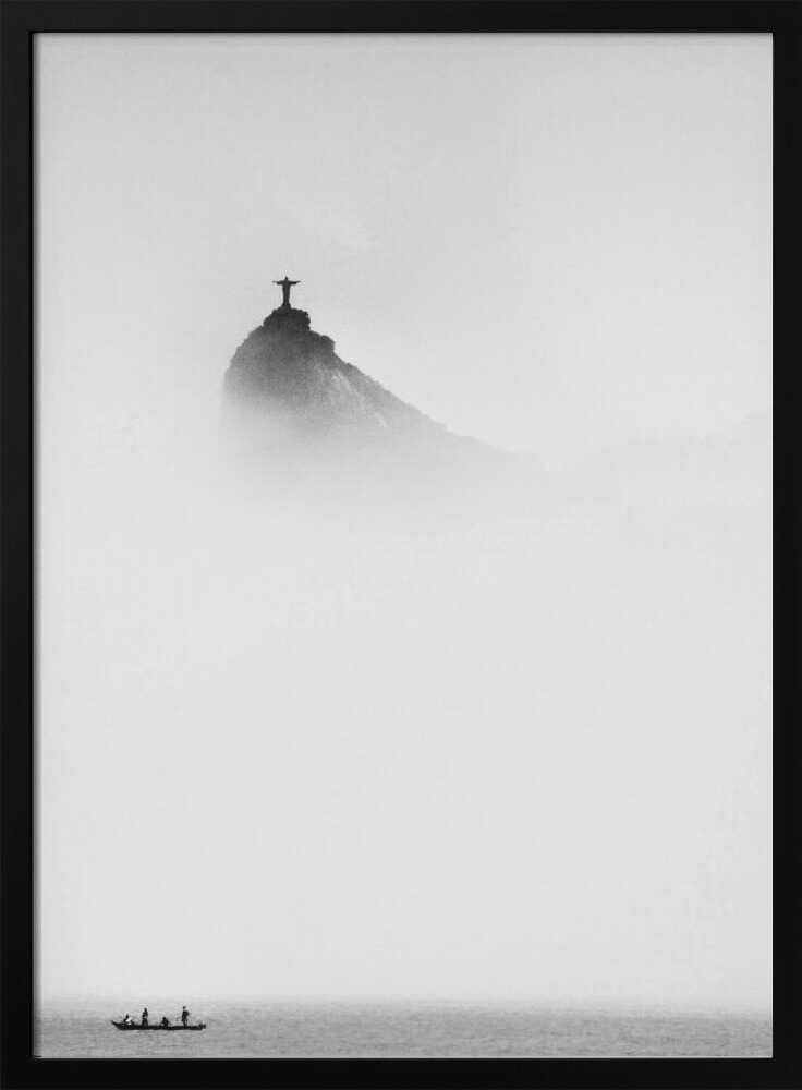 Misty Christ Redeemer Art Print UK — Abstract Calm Wall Art — Bedroom — Wall It All Prints