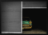 Teal Classic Car Peeks Art Print UK — Dark Moody Dark Wall Art — Living Room — Wall It All Prints