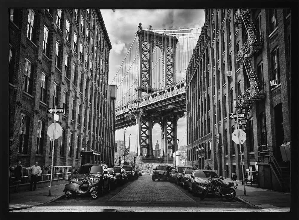 DUMBO Manhattan Bridge View Art Print UK — Dark Moody Dark Wall Art — Living Room — Wall It All Prints