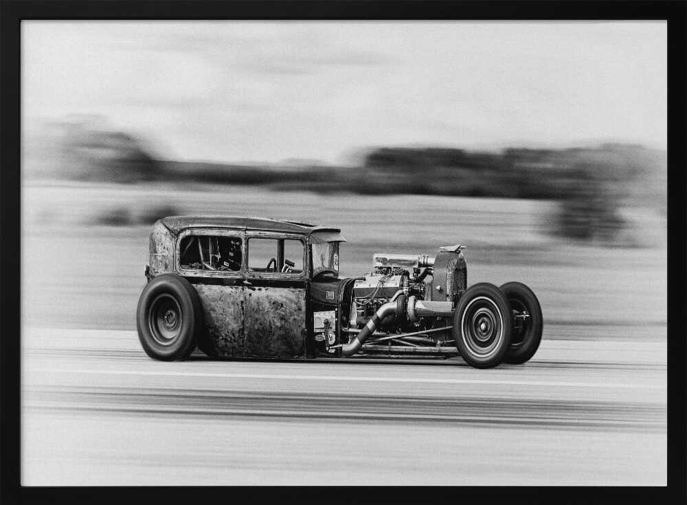 Rusty Hot Rod Racing Art Print UK — Vintage Dark Wall Art — Living Room — Wall It All Prints