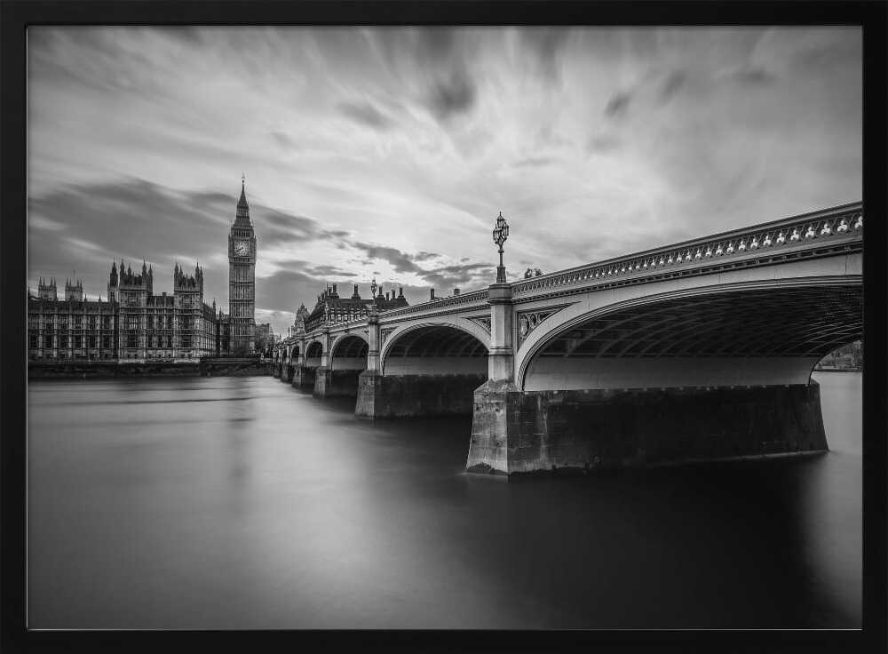 Big Ben Westminster Bridge Art Print UK — Dark Moody Dark Wall Art — Living Room — Wall It All Prints