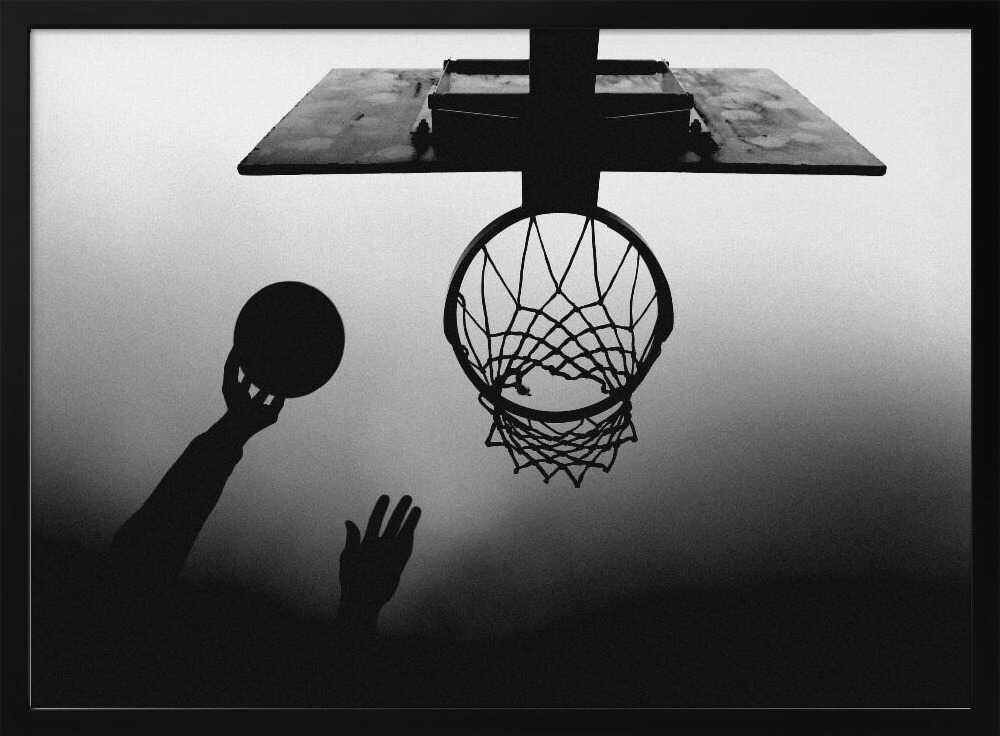 Basketball Silhouette Shot Art Print UK — Dark Moody Dark Wall Art — Living Room — Wall It All Prints