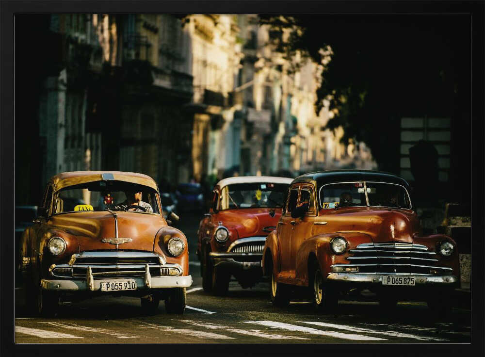 Classic City Cruisers Art Print UK — Vintage Warm Wall Art — Living Room — Wall It All Prints