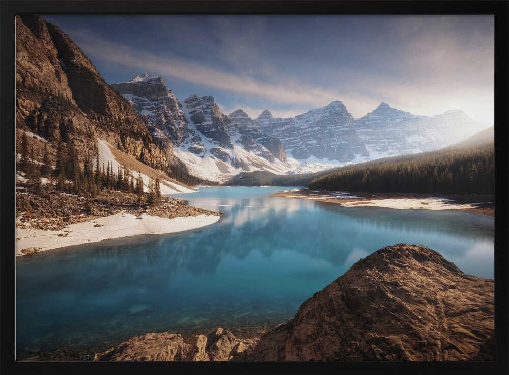 Turquoise Mountain Serenity Art Print UK — Landscape Vibrant Wall Art — Bedroom — Wall It All Prints