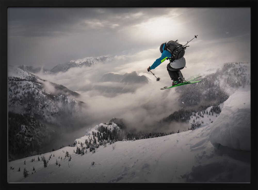 Epic Mountain Ski Jump Art Print UK — Landscape Fresh Wall Art — Living Room — Wall It All Prints