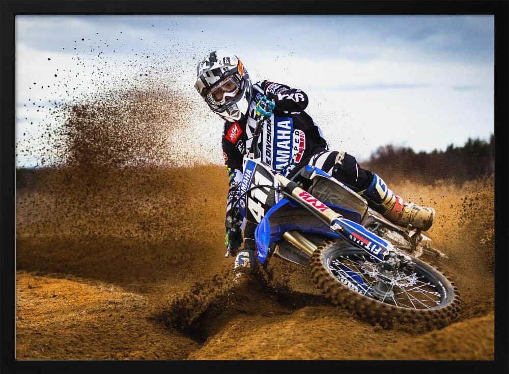 Motocross Dirt Thrill Art Print UK — Automotive Vibrant Wall Art — Living Room — Wall It All Prints