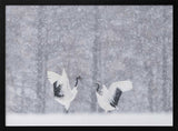 Snowy Crane Dance Art Print UK — Landscape Calm Wall Art — Living Room — Wall It All Prints
