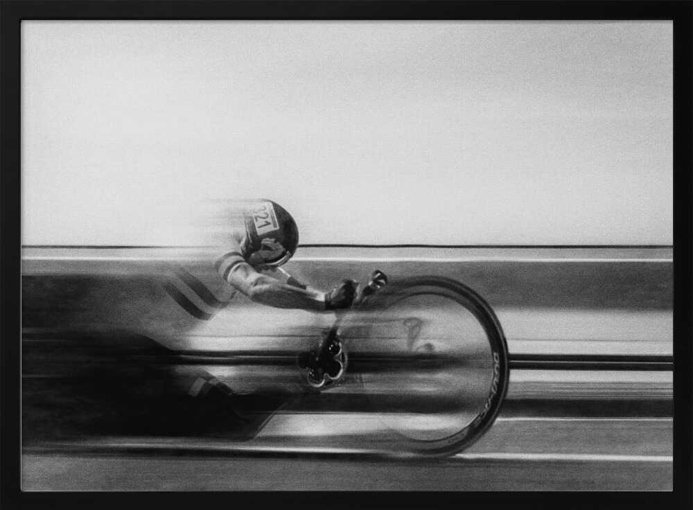 Fast Track Cyclist Art Print UK — Portrait Dark Wall Art — Living Room — Wall It All Prints