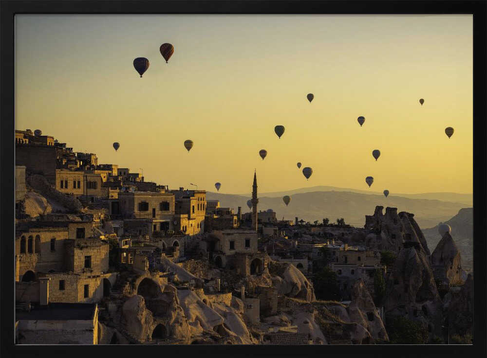 Hot Air Balloons Cappadocia Sunrise Art Print UK — Landscape Calm Wall Art — Living Room — Wall It All Prints