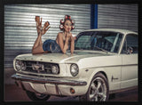 Retro Pinup Classic Car Art Print UK — Portrait Vibrant Wall Art — Living Room — Wall It All Prints