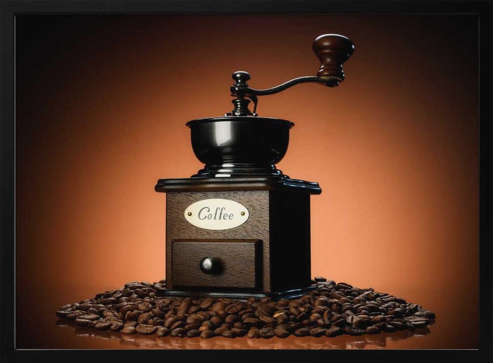 Classic Coffee Grind Art Print UK — Dark Moody Dark Wall Art — Kitchen — Wall It All Prints