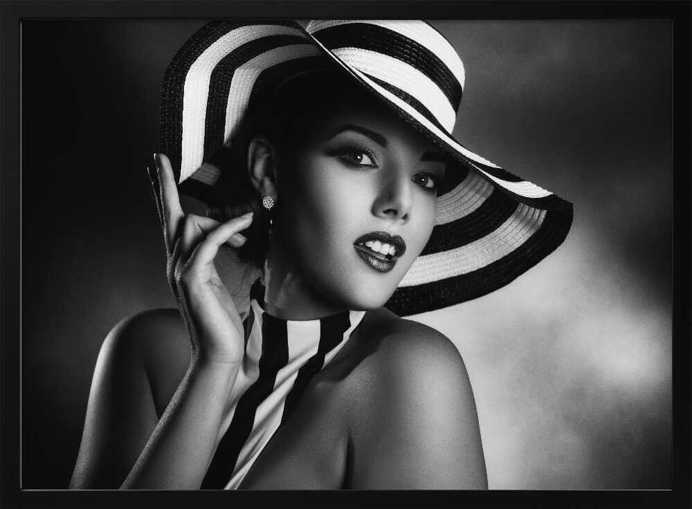 Black and White Glamour Art Print UK — Dark Moody Dark Wall Art — Living Room — Wall It All Prints