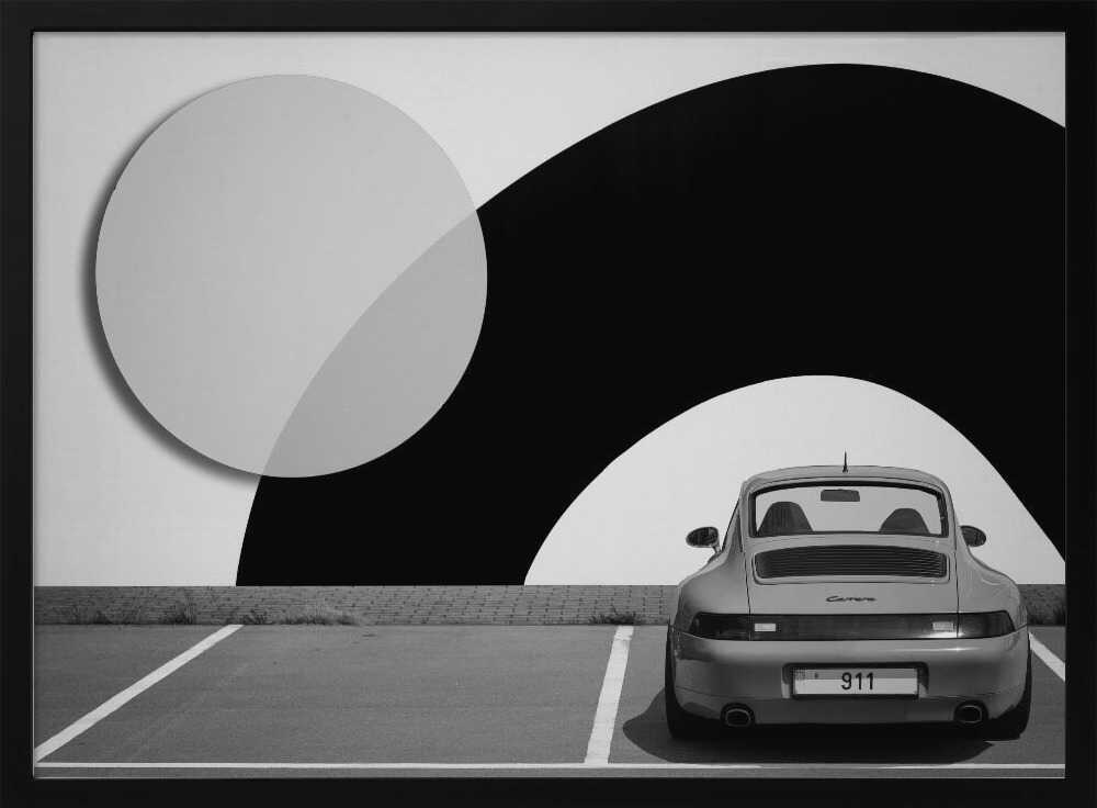 Classic Car Graphic Contrast Art Print UK — Abstract Dark Wall Art — Office — Wall It All Prints
