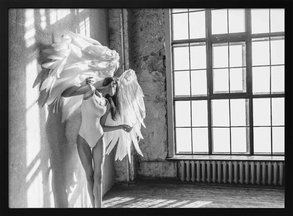 Angel Wings Ethereal Light Art Print UK — Dark Moody Calm Wall Art — Living Room — Wall It All Prints