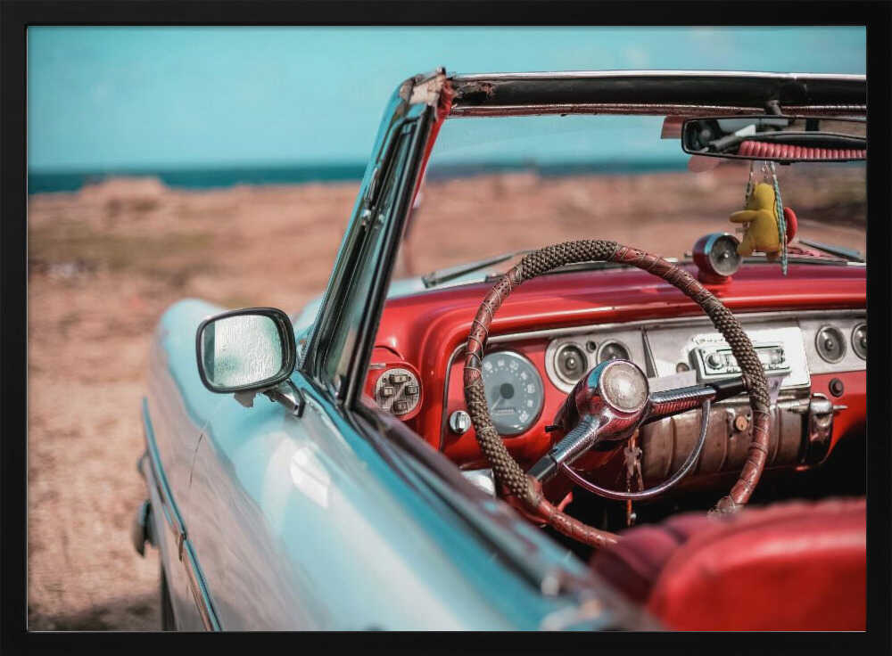 Classic Convertible Ocean View Art Print UK — Landscape Vibrant Wall Art — Living Room — Wall It All Prints