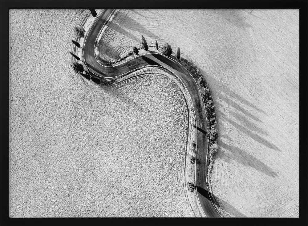 Winding Winter Road Art Print UK — Dark Moody Dark Wall Art — Office — Wall It All Prints