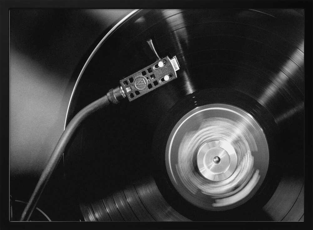 Spinning Vinyl Record Art Print UK — Vintage Dark Wall Art — Living Room — Wall It All Prints
