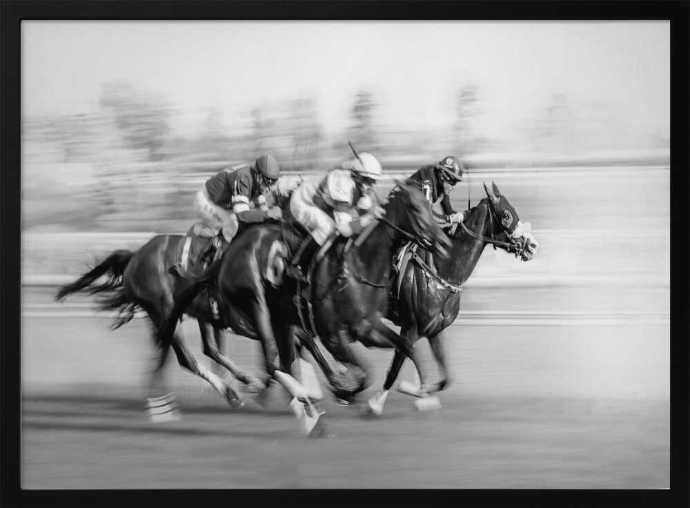 Galloping Racehorses Art Print UK — Animal Dark Wall Art — Living Room — Wall It All Prints