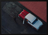 Classic Car Overhead View Art Print UK — Dark Moody Dark Wall Art — Living Room — Wall It All Prints