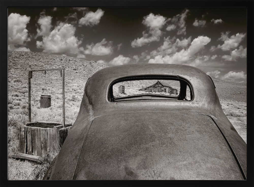Old Car Distant Homestead Art Print UK — Dark Moody Dark Wall Art — Living Room — Wall It All Prints