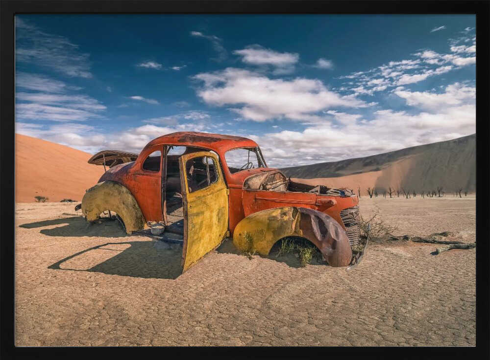 Vintage Desert Car Art Print UK — Landscape Vibrant Wall Art — Living Room — Wall It All Prints
