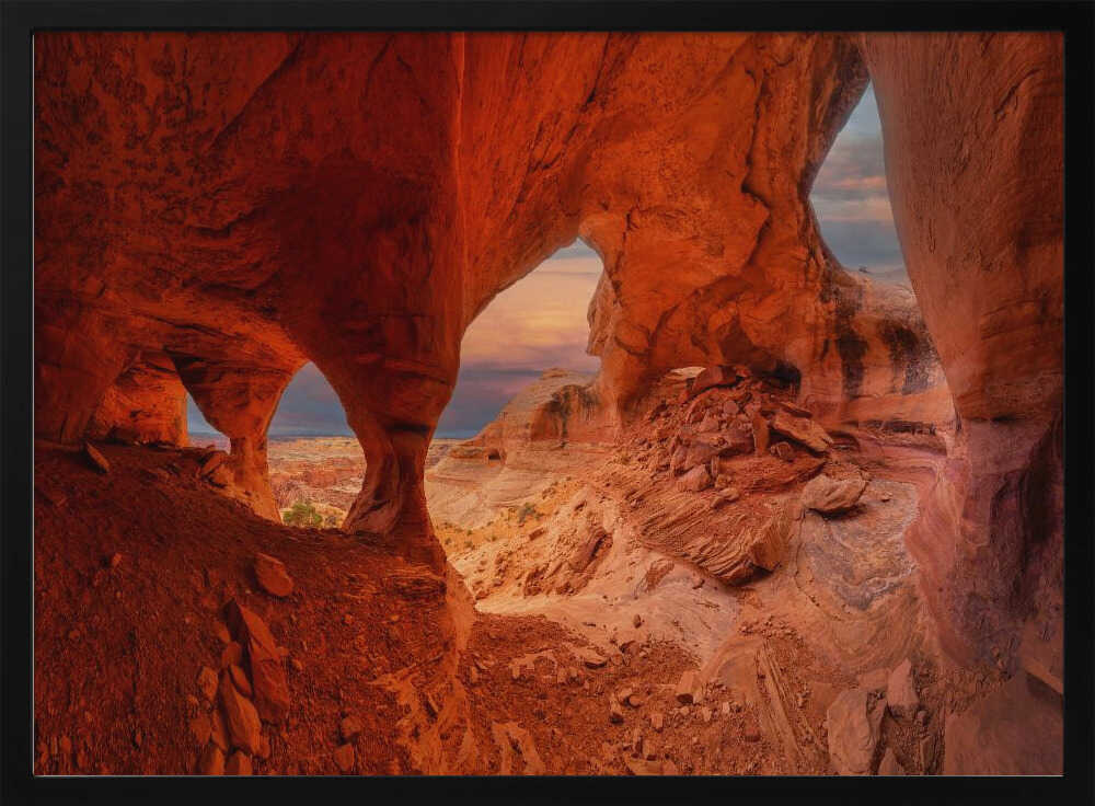 Red Rock Desert Arches Art Print UK — Landscape Vibrant Wall Art — Living Room — Wall It All Prints