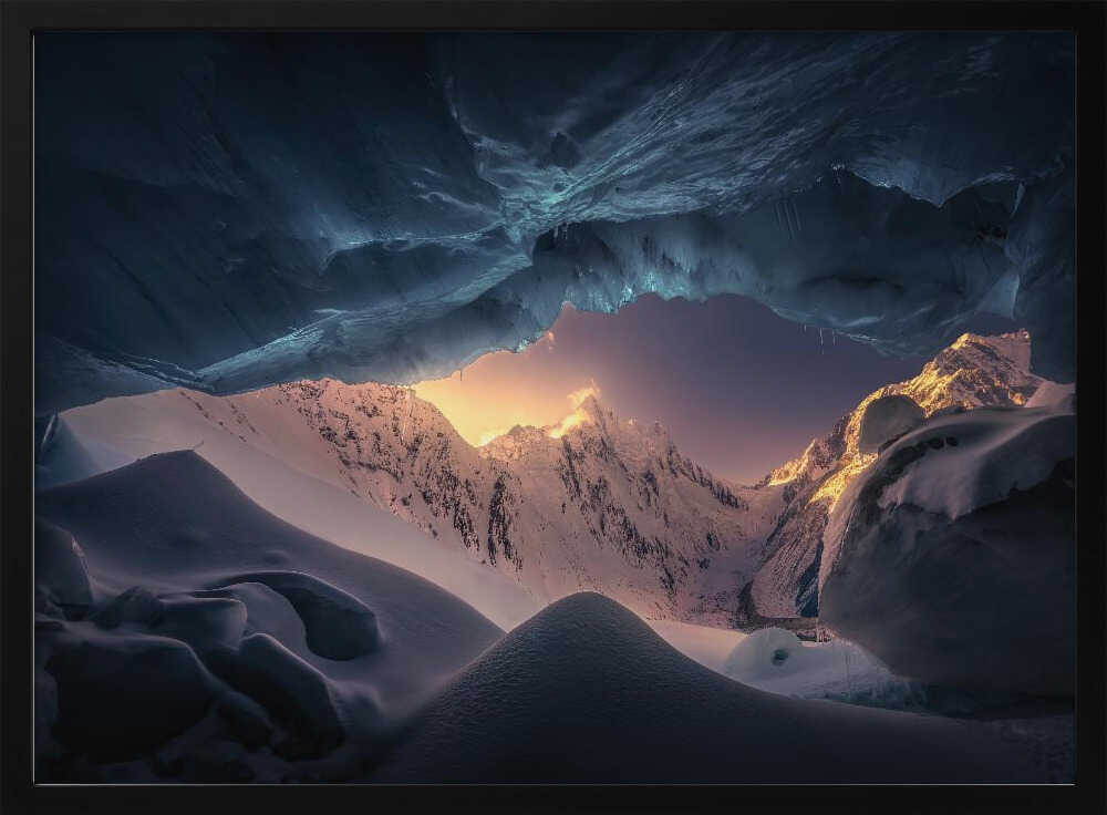 Frozen Mountain Glow Art Print UK — Japanese Warm Wall Art — Living Room — Wall It All Prints