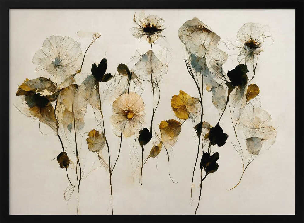 Beautiful Dry Flowers Art Print UK — Botanical Warm Wall Art — Living Room — Wall It All Prints