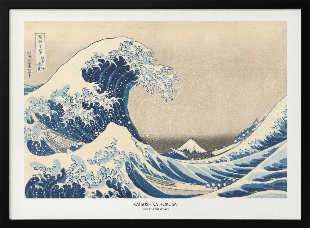 Under The Great Wave Art Print UK — Japanese Vibrant Wall Art — Living Room — Wall It All Prints