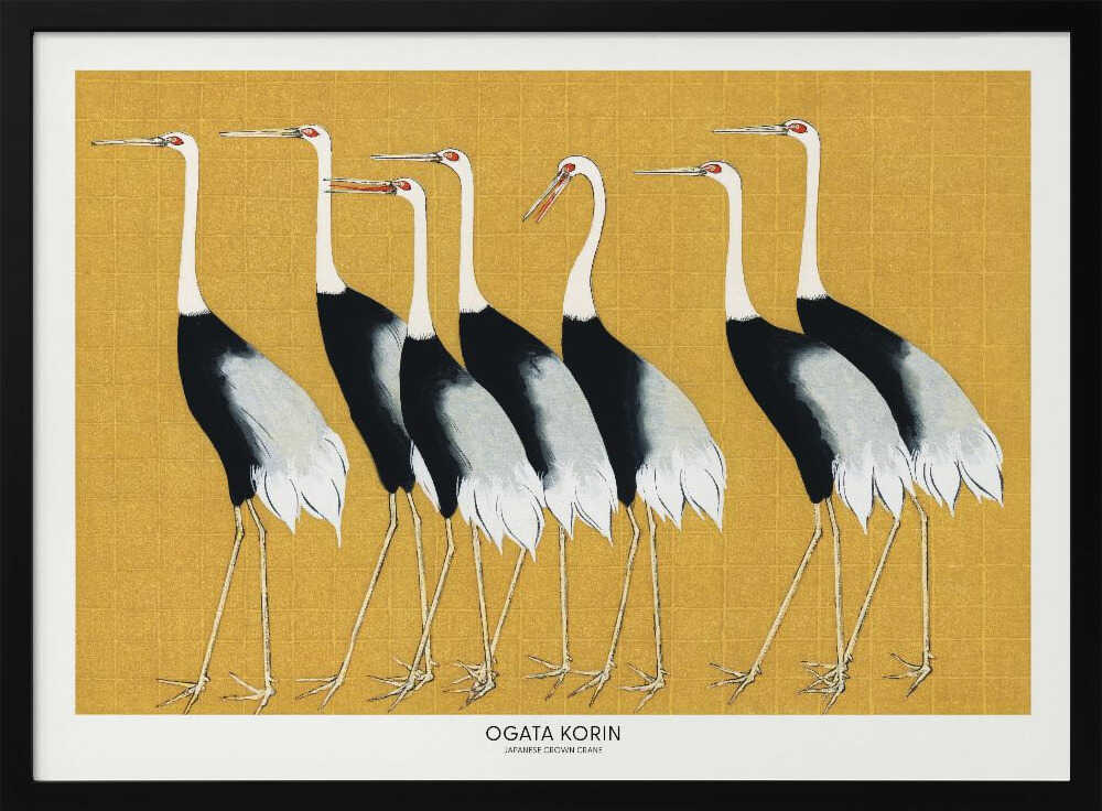 Japanese Red Crown Crane Art Print UK — Japanese Vibrant Wall Art — Living Room — Wall It All Prints