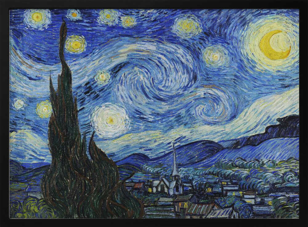 The Starry Night Art Print UK — Celestial Vibrant Wall Art — Living Room — Wall It All Prints