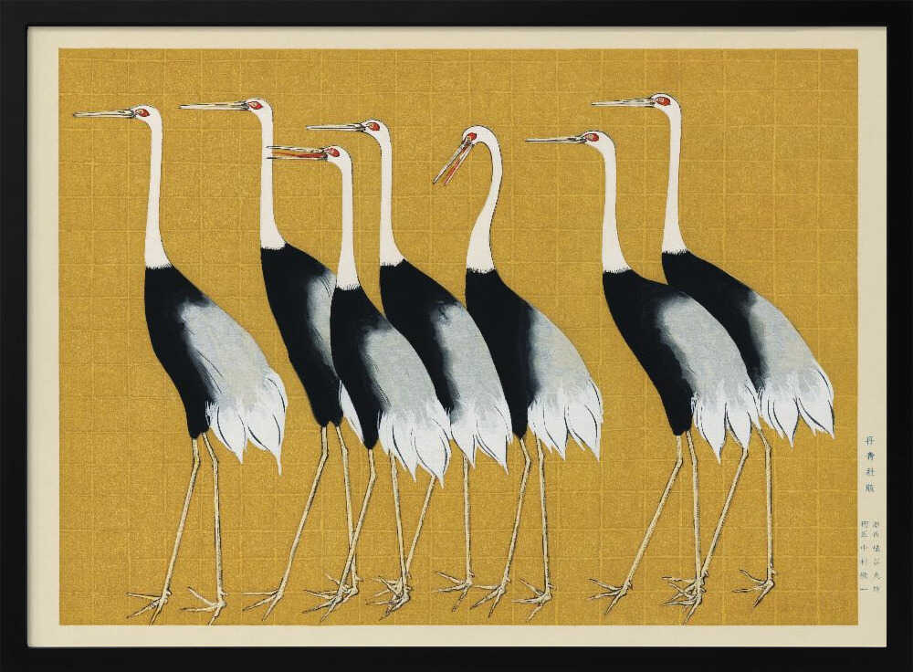 Japanese Red Crown Crane Art Print UK — Japanese Vibrant Wall Art — Living Room — Wall It All Prints