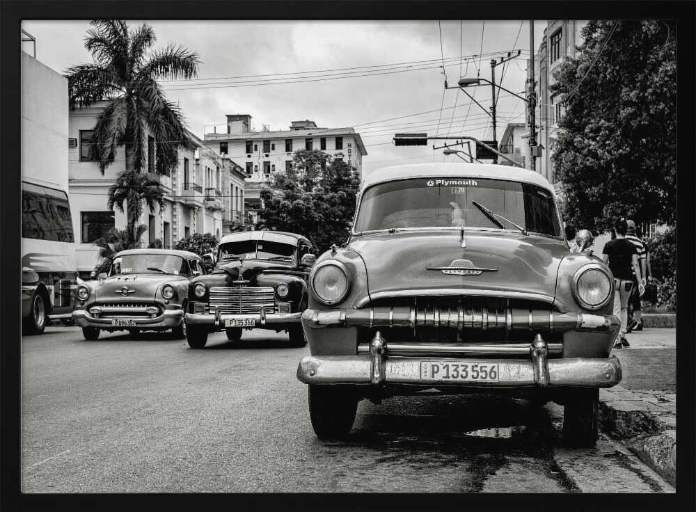 Havana Classic Cars Art Print UK — Vintage Dark Wall Art — Living Room — Wall It All Prints