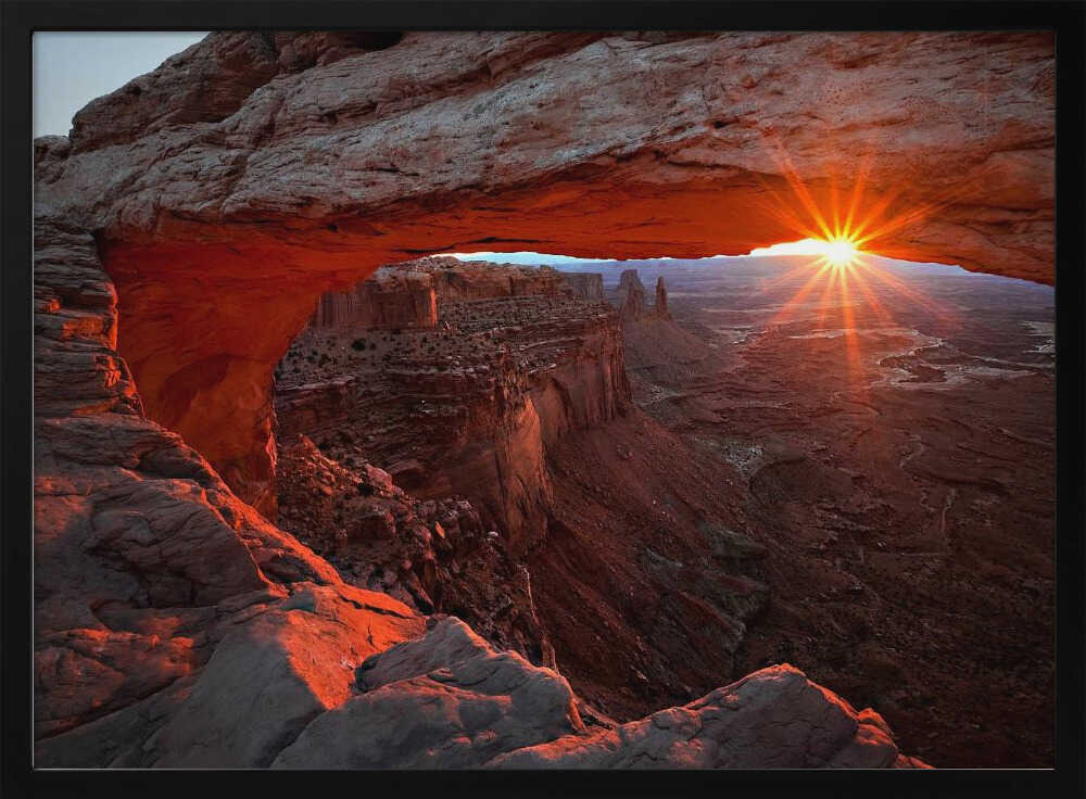 Mesa Arch Sunrise Glow Art Print UK — Dark Moody Calm Wall Art — Living Room — Wall It All Prints