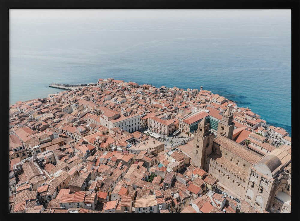 Sicilian Coastal Town Art Print UK — Landscape Vibrant Wall Art — Living Room — Wall It All Prints