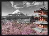 Mount Fuji Cherry Pagoda Art Print UK — Japanese Vibrant Wall Art — Living Room — Wall It All Prints