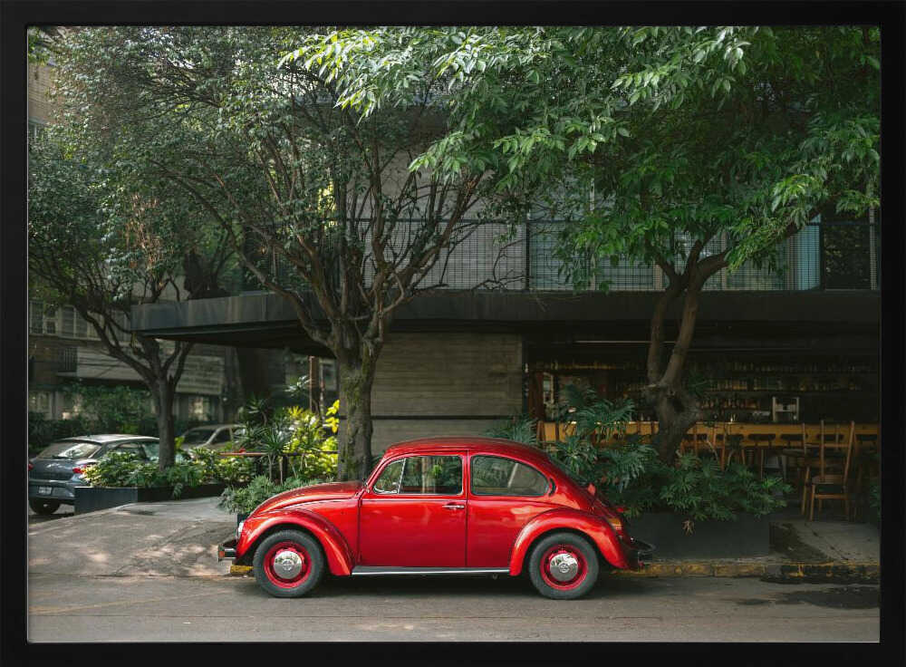 Retro Car in Mexico City Art Print UK — Botanical Vibrant Wall Art — Living Room — Wall It All Prints