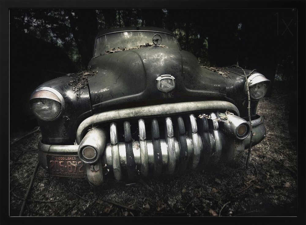 Forgotten Vintage Car Art Print UK — Dark Moody Dark Wall Art — Living Room — Wall It All Prints