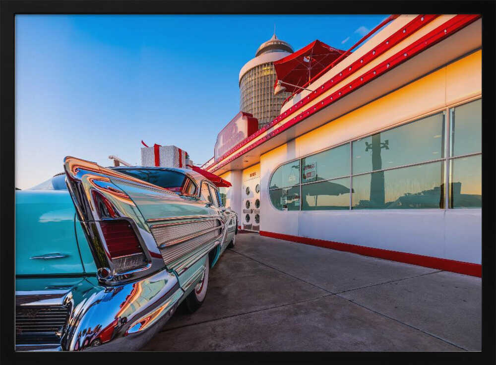 Classic Diner Car Art Print UK — Vintage Warm Wall Art — Living Room — Wall It All Prints