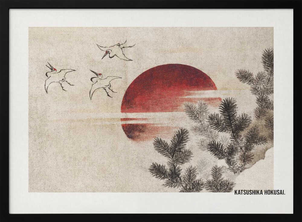 Birds and Sunset, From Album of Sketches (1814) Art Print UK — Japanese Vibrant Wall Art — Living Room — Wall It All Prints