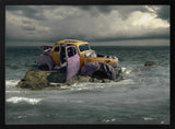 Rusty Car Ocean Storm Art Print UK — Dark Moody Vibrant Wall Art — Living Room — Wall It All Prints
