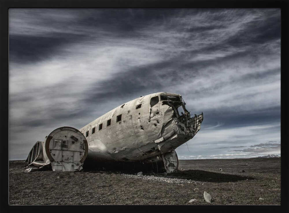 Abandoned Plane Desolate Sky Art Print UK — Dark Moody Dark Wall Art — Living Room — Wall It All Prints