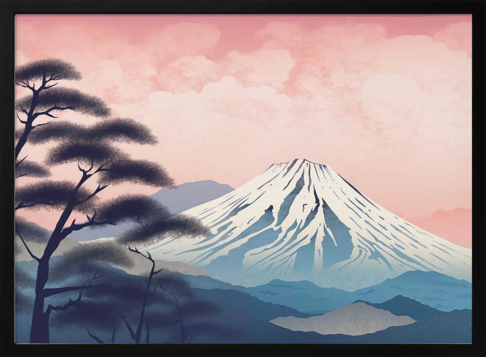 Mount Fuji 1 Art Print UK — Japanese Vibrant Wall Art — Living Room — Wall It All Prints
