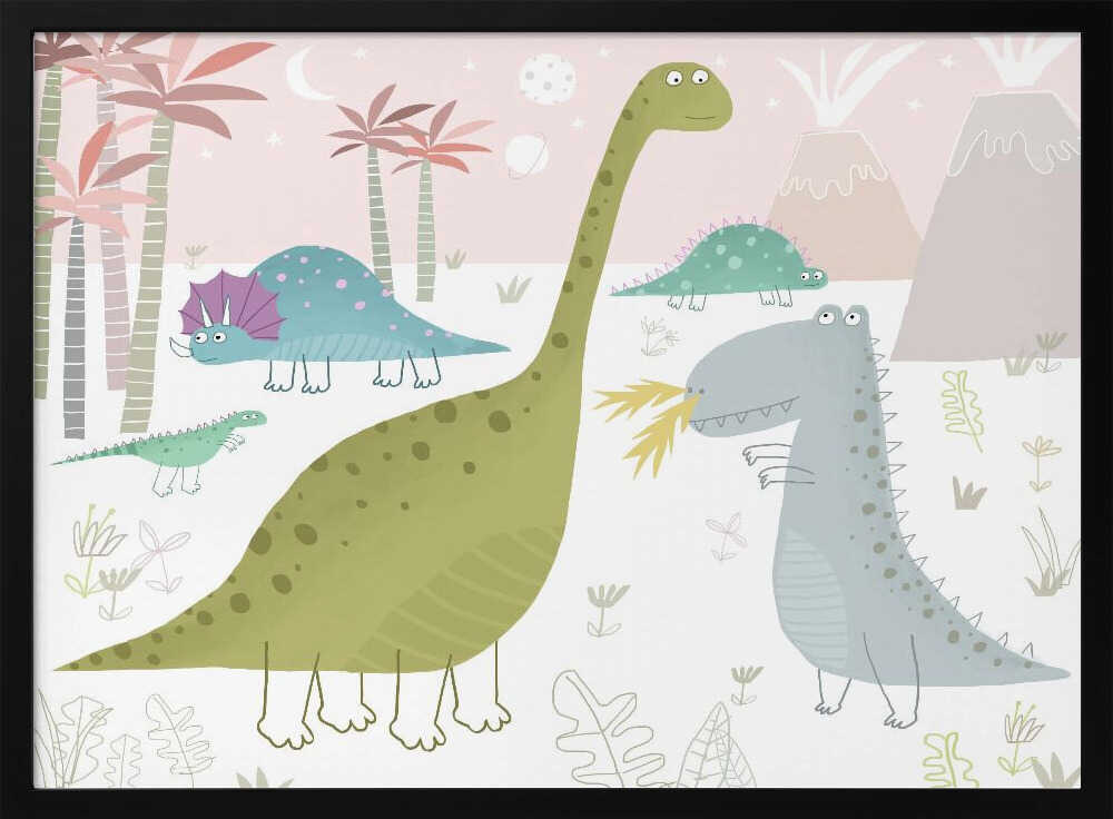 Cute Pastel Dinosaurs