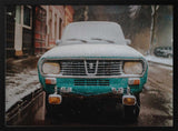 Snowy Vintage Car Art Print UK — Japanese Vibrant Wall Art — Living Room — Wall It All Prints