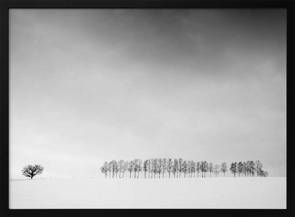 Winter Field Solitude Art Print UK — Japanese Calm Wall Art — Bedroom — Wall It All Prints