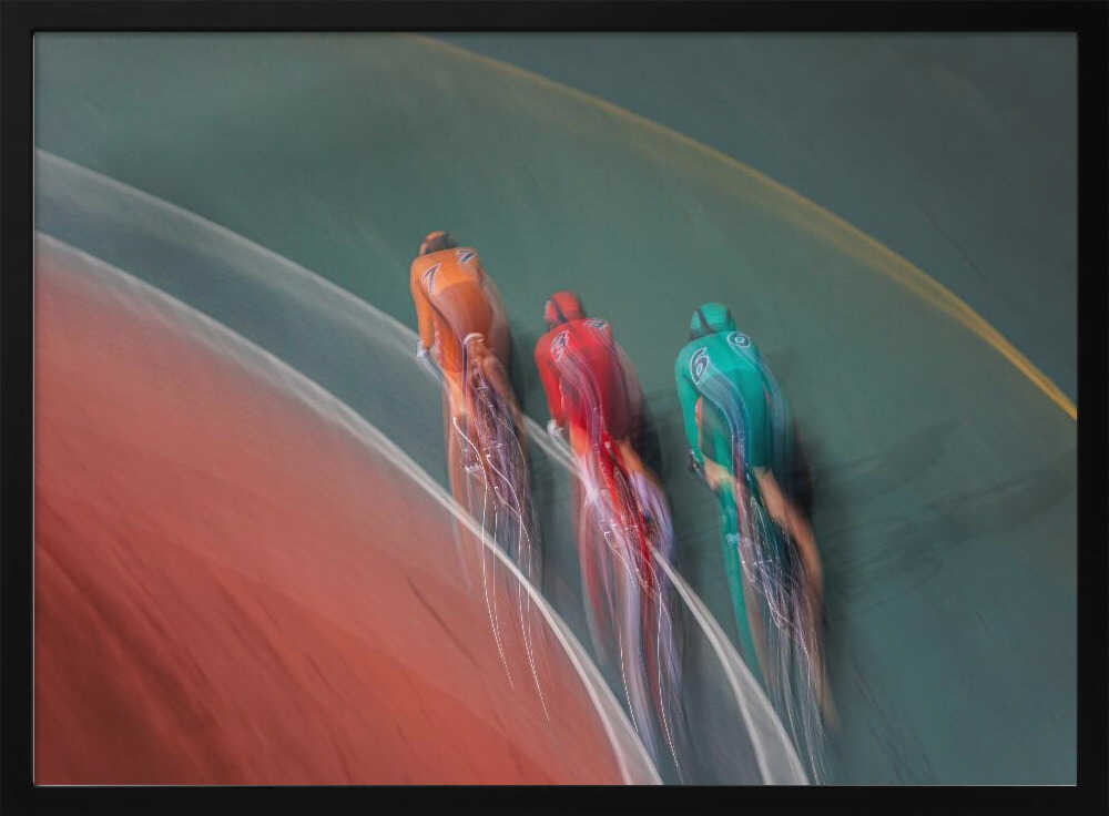Dynamic Velodrome Race Art Print UK — Abstract Vibrant Wall Art — Living Room — Wall It All Prints