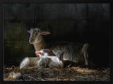 Tender Lamb Family Art Print UK — Dark Moody Calm Wall Art — Nursery — Wall It All Prints