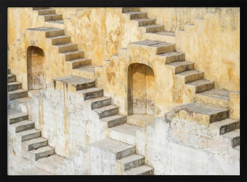 Ancient Stepwell Stairs Art Print UK — Abstract Vibrant Wall Art — Living Room — Wall It All Prints